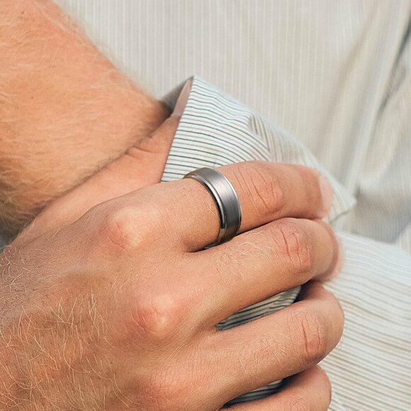 King Will Basic Tungsten Wedding Band for Men Silver Size 14.5 New - Picture 3 of 11